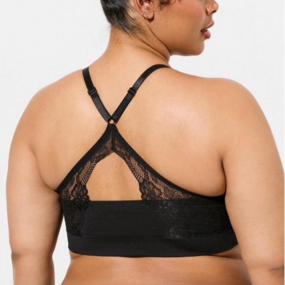torrid Other - Torrid - Unlined Seamless Lace Keyhole Racerback Black Wireless Bralette - 3X